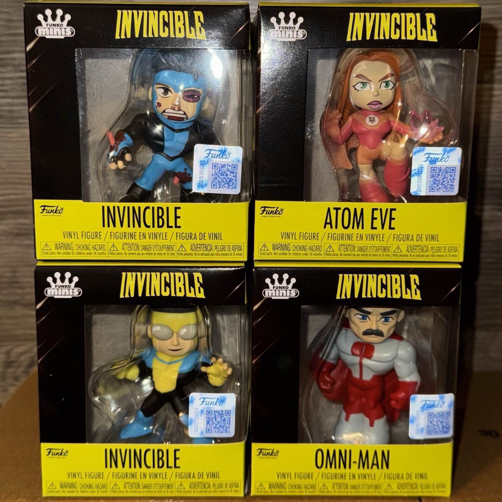 Invincible Exclusive Funko Mini Vinyl Figures Lot Atom Eve Omni-Man Bloody
