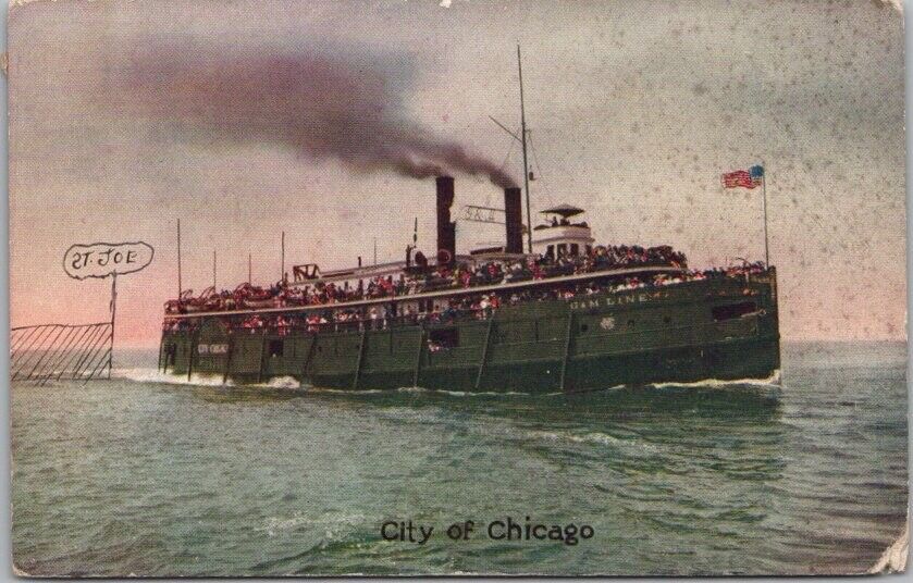 Vintage 1907 Steamship Postcard 
