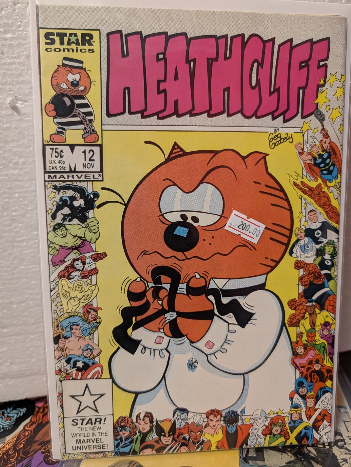 OG HEATHCLIFF #12 VG+~9.8 1986 25th ANNIVERSARY BORDER FRAME COVER 🐈🧡🐈🧡🐈