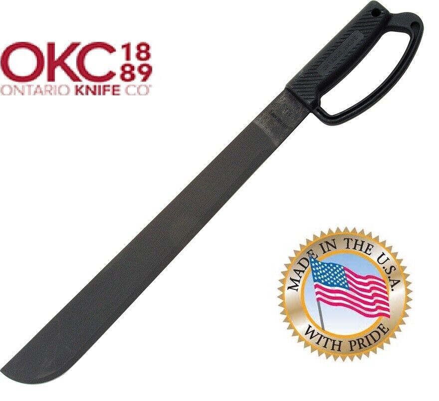 Ontario Machete knife Made in USA Carbon Steel Blade Heavy Duty With Belt Sheath