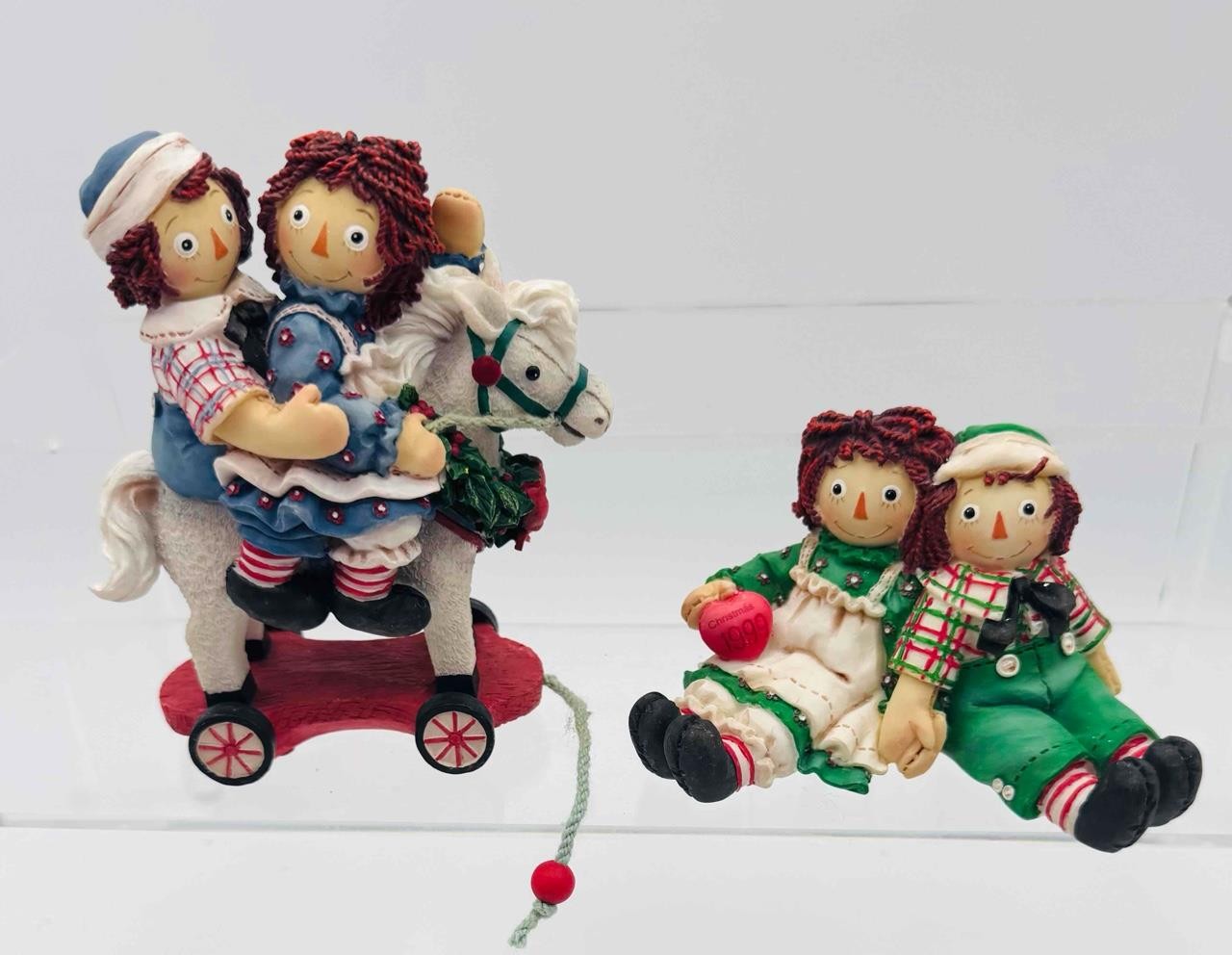Enesco Raggedy Ann & Andy CHRISTMAS FIGURINES, Forever True & The More Fun... EX