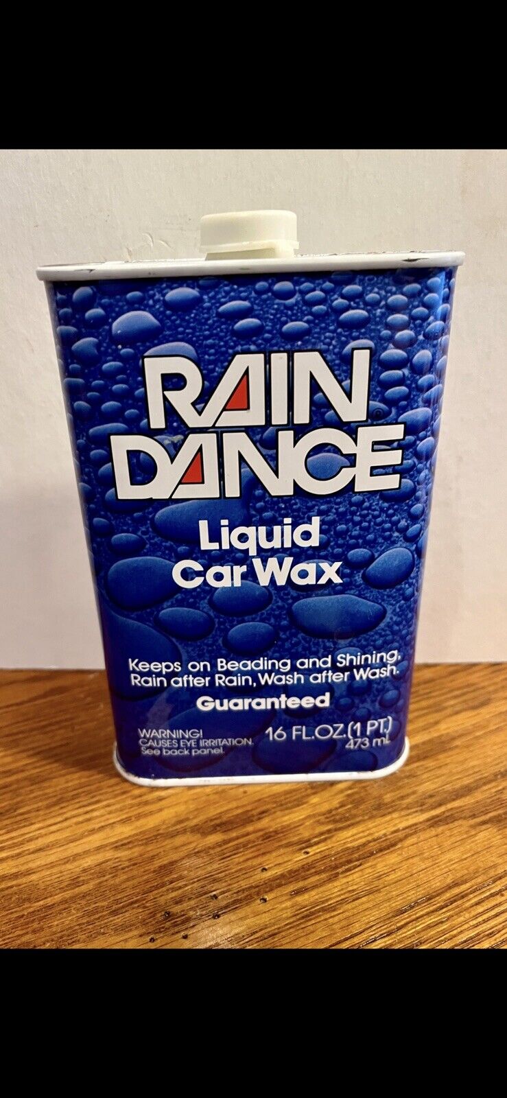 Vintage Rain Dance Liquid Car Wax, Metal Can,  16 oz, Clean and Empty