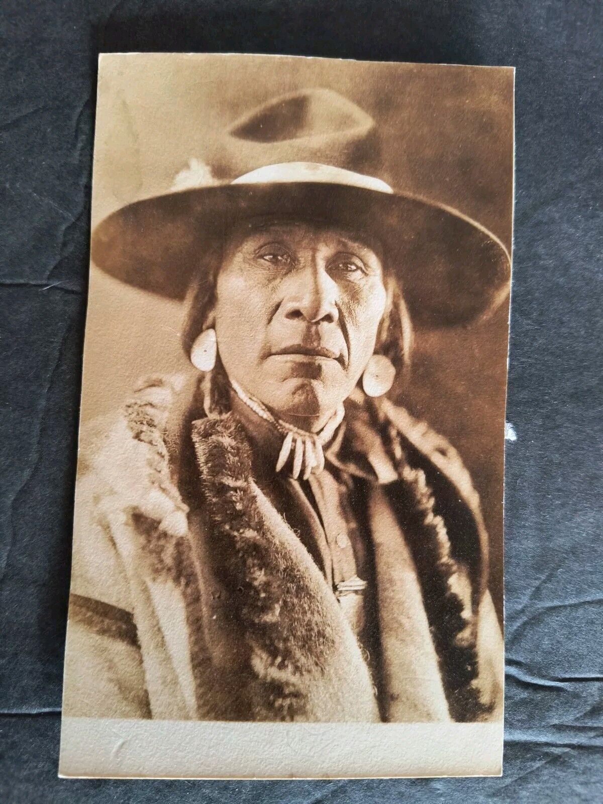 1900s Native American Blackfoot Chief Brave Warrior Postcard Unused 100 Year Old