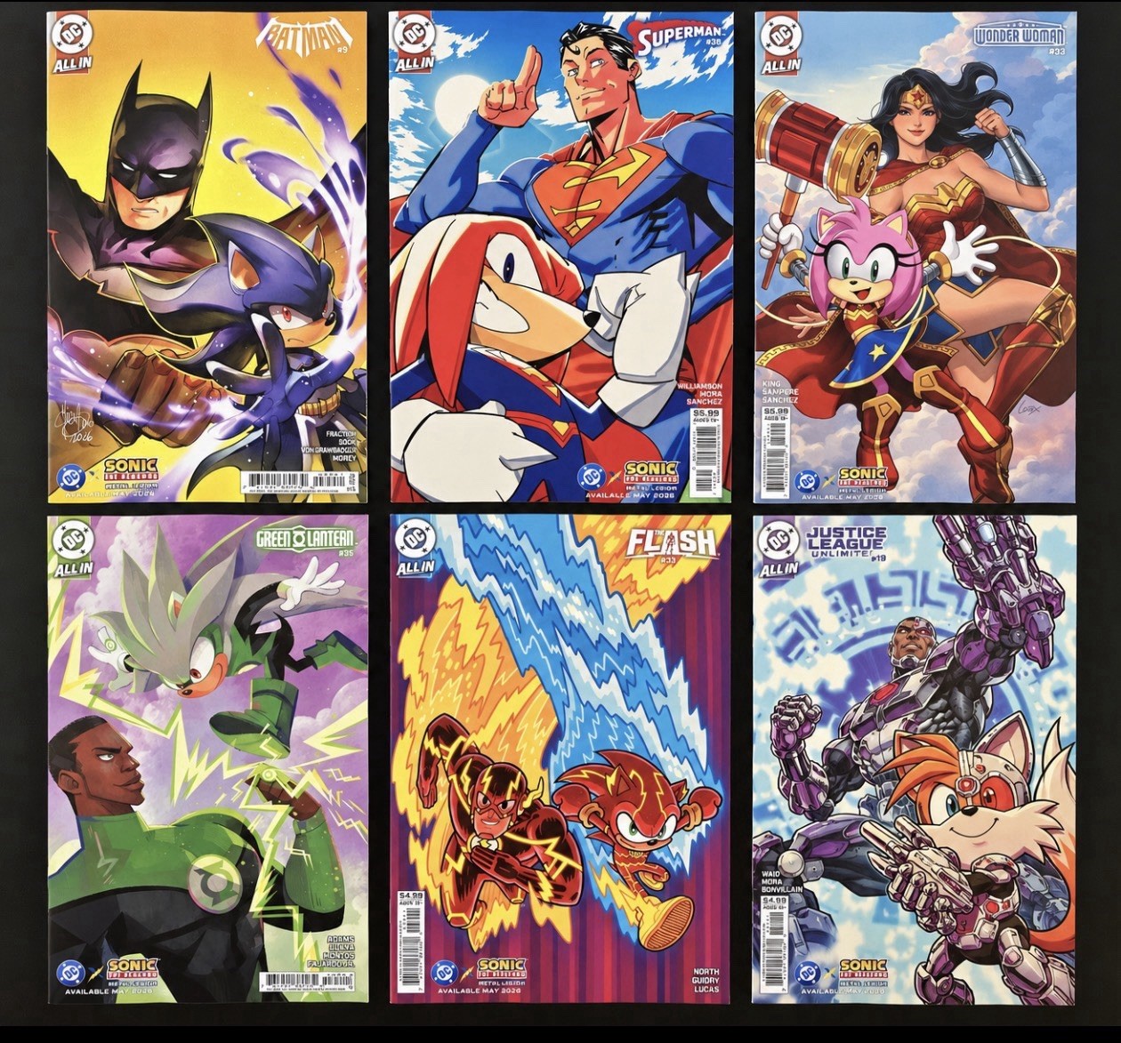 DC X Sonic The Hedgehog Crossover Variant Set 6 Book Lot Batman Shadow DC 2026
