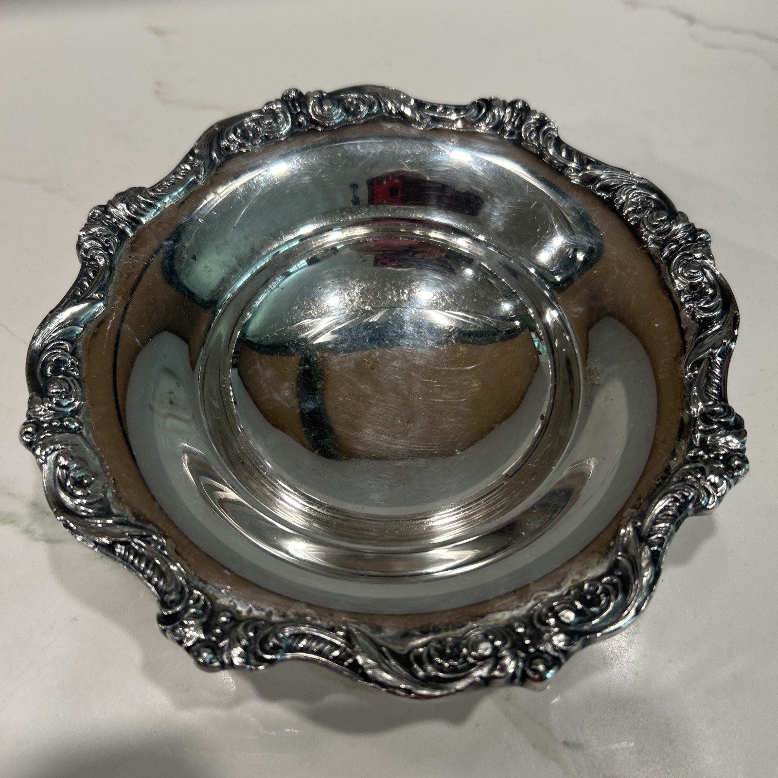 Vintage Poole Silver Co Silver Plated Old English EPCA Footed Trinket Dish #5005 Vintage Poole Silver Co Silver Plated Old English EPCA Footed Trinket Dish #5005