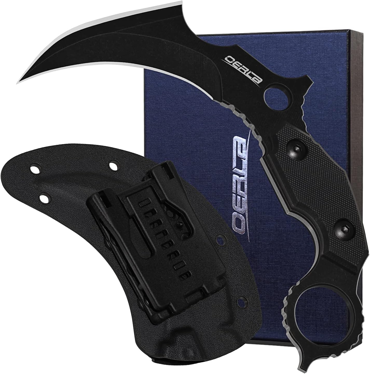 Ol0019be Double Edge Karambit Tactical Knife Full Tang 420hc Stonewashed Stainle