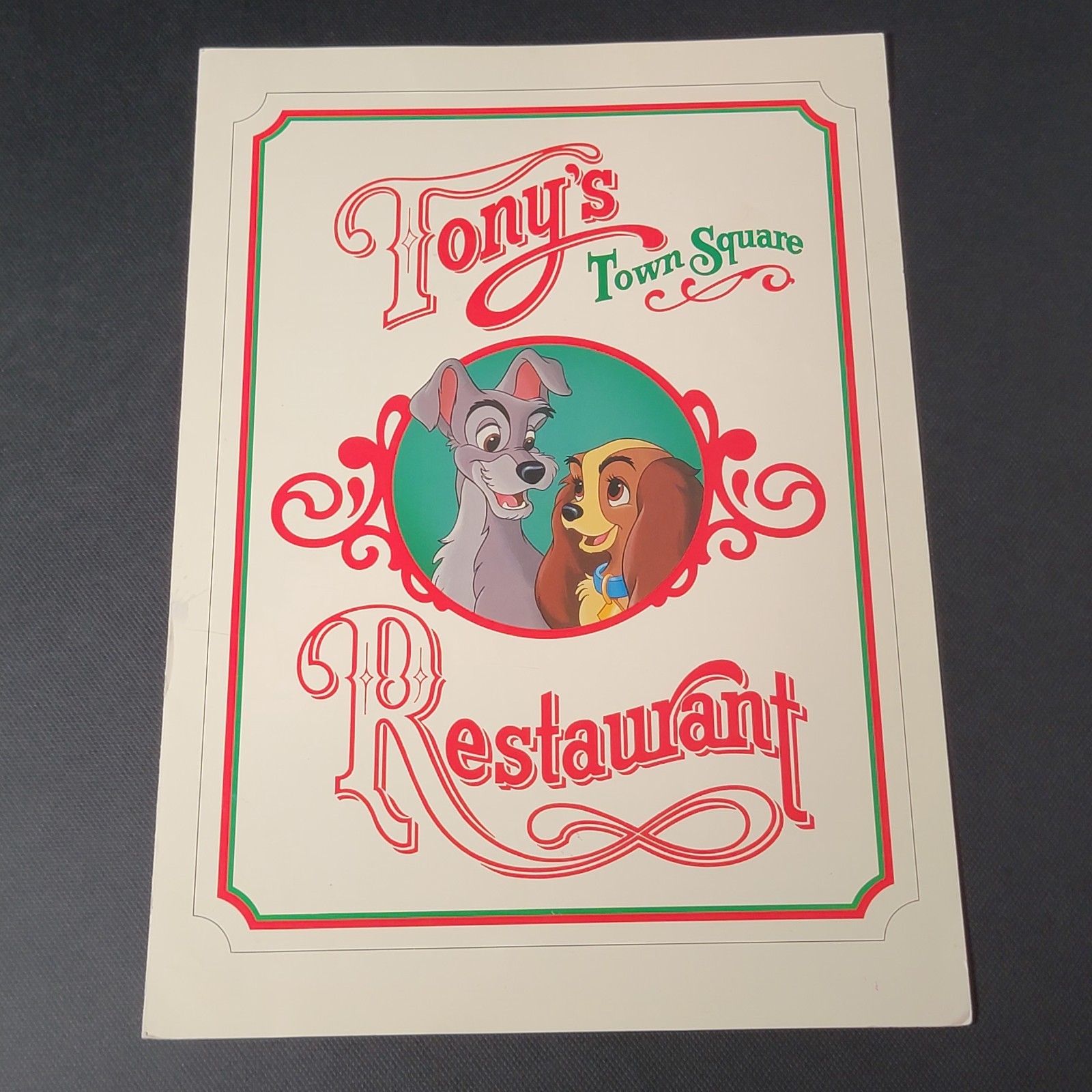 HTF Rare Vintage 90s Disney Tony's Town Square Restaurant Menu PA