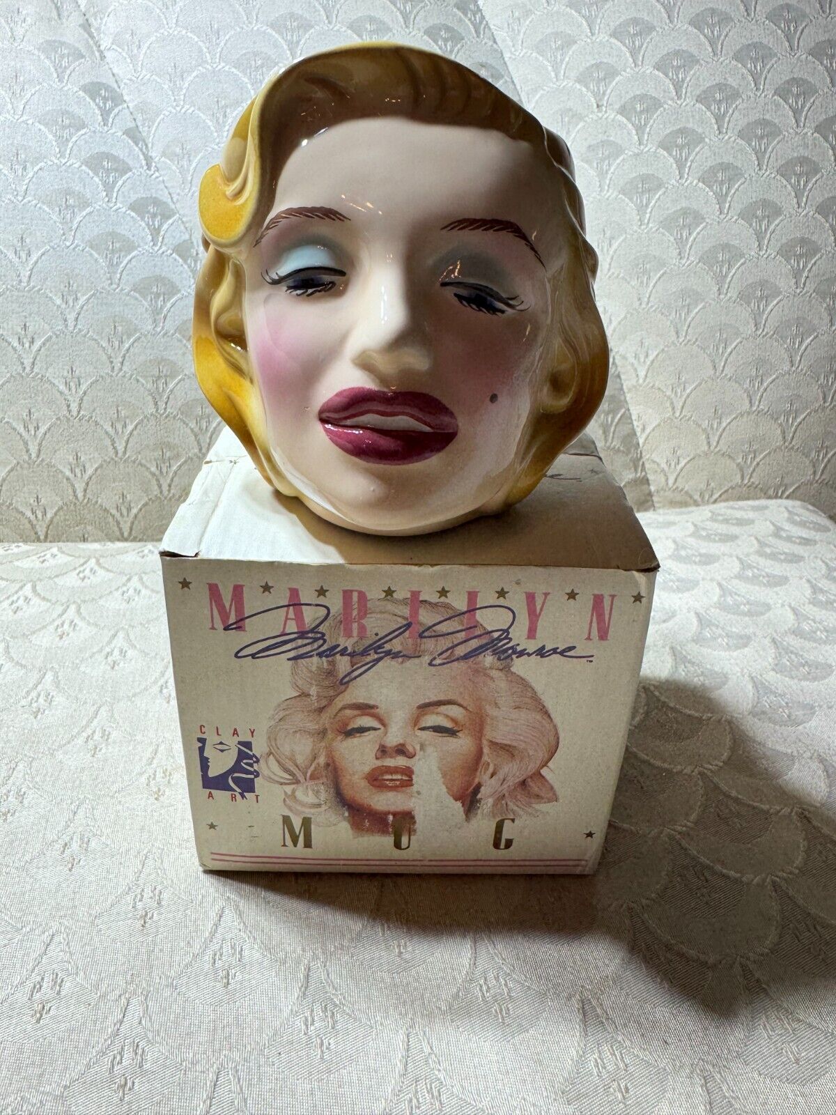 Vintage Marilyn Monroe 3D Face Mug - Clay Art San Francisco 1988 - In Box