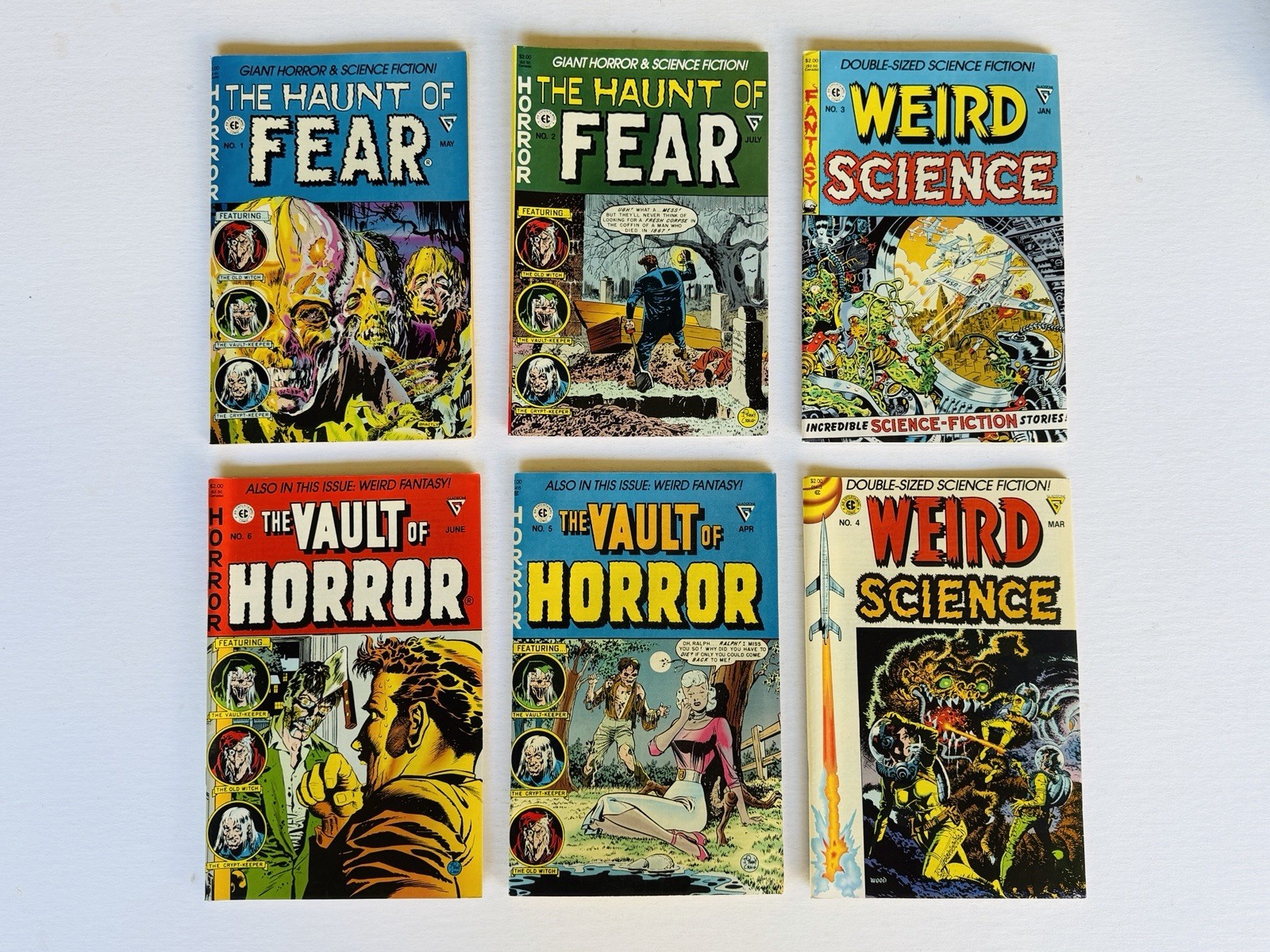Vintage EC Comics Weird Science Vault of Horror Haunt of Fear Lot of 6 VF/NM