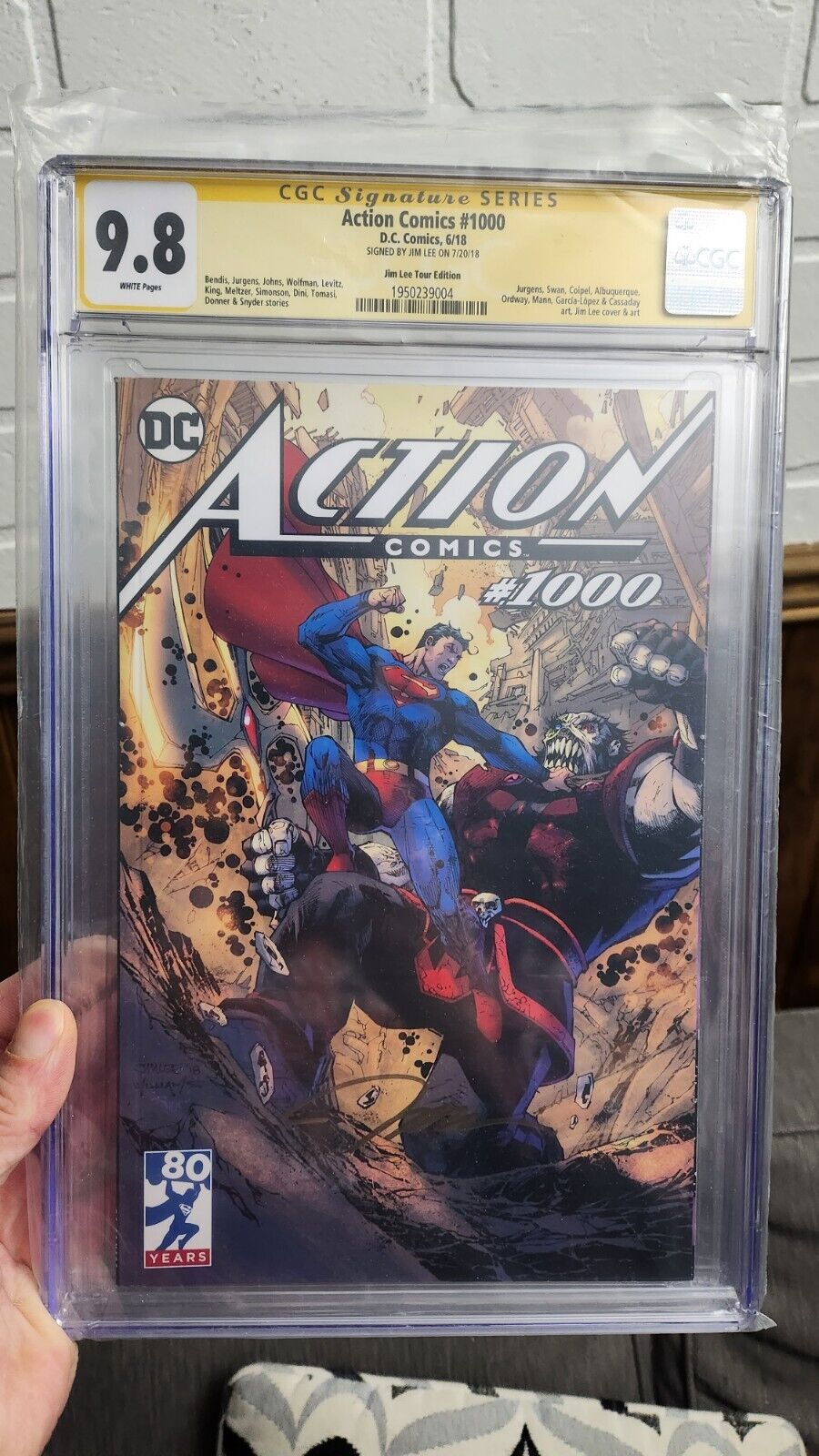 Action Comics 1000 Jim Lee Tour Edition CGC SS 9.8  Signed By JIM LEE