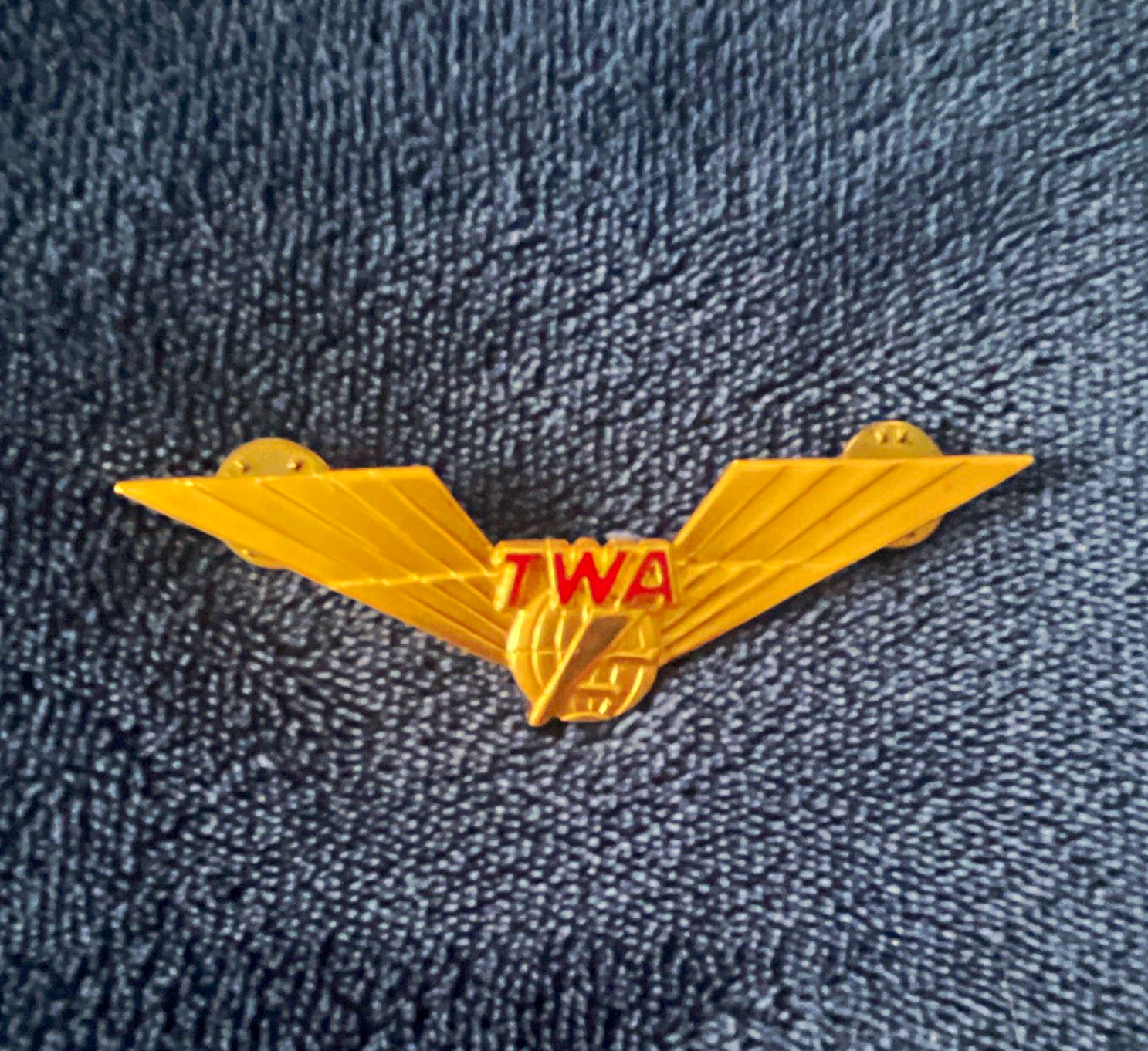 Vintage TWA Trans World Airlines 2nd Officer Engineer Pilots Wing pin