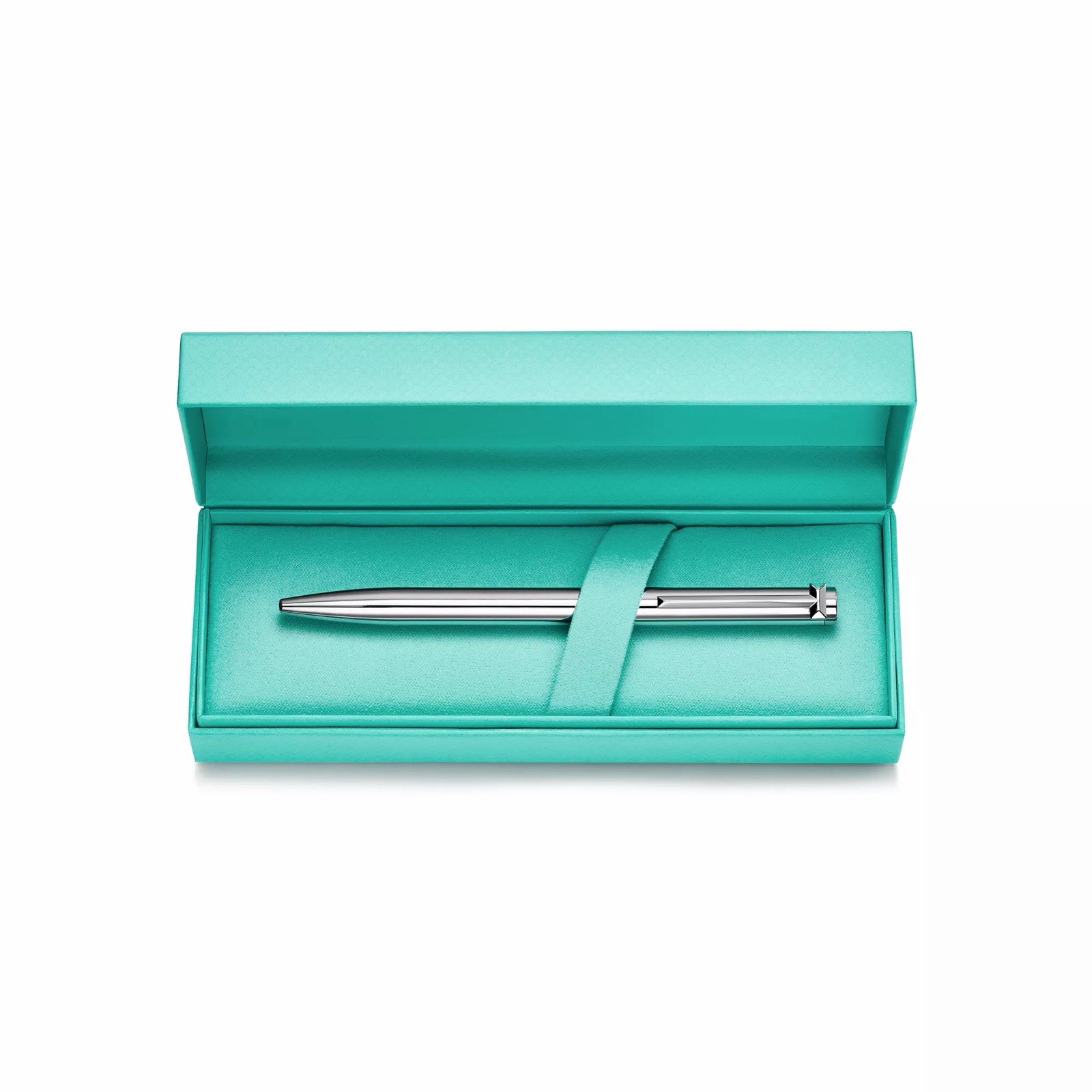 Tiffany T Ballpoint Pen in Sterling Silver with a Tiffany Blue® Band NEW IN BOX