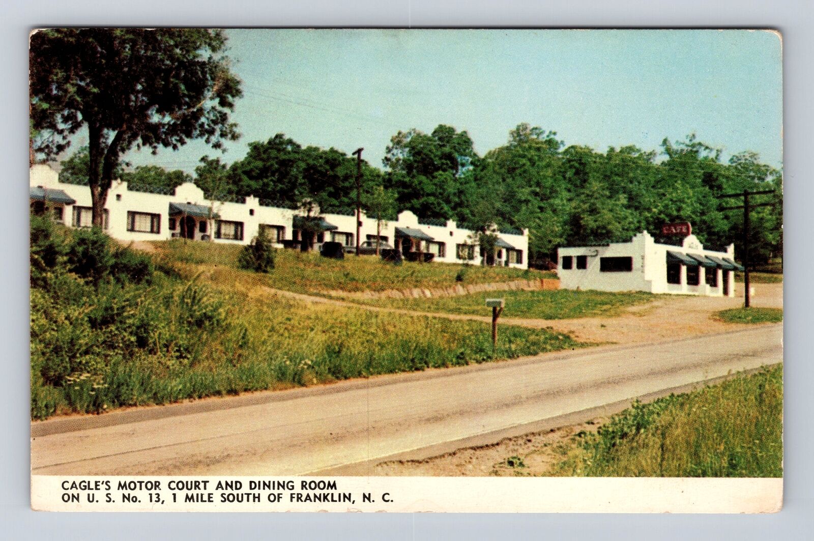 Franklin NC- North Carolina Cagle\'s Motor Court And Dining Room Vintage Postcard
