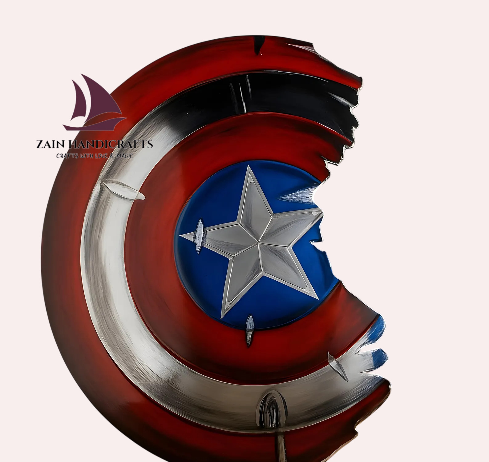 ZAIN Medieval Captain America Shield: Engraved Avenger Endgame SCA LARP  Replica