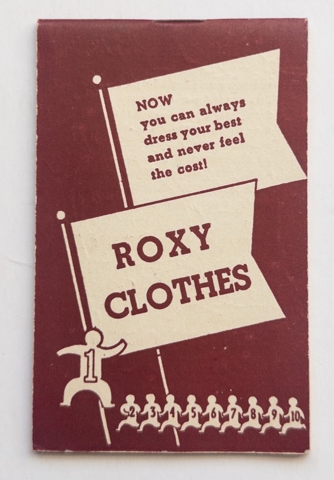 Vintage 1930s Roxy Clothes Advertising Notebook Tiny Ten Plan Worcester Mass NY