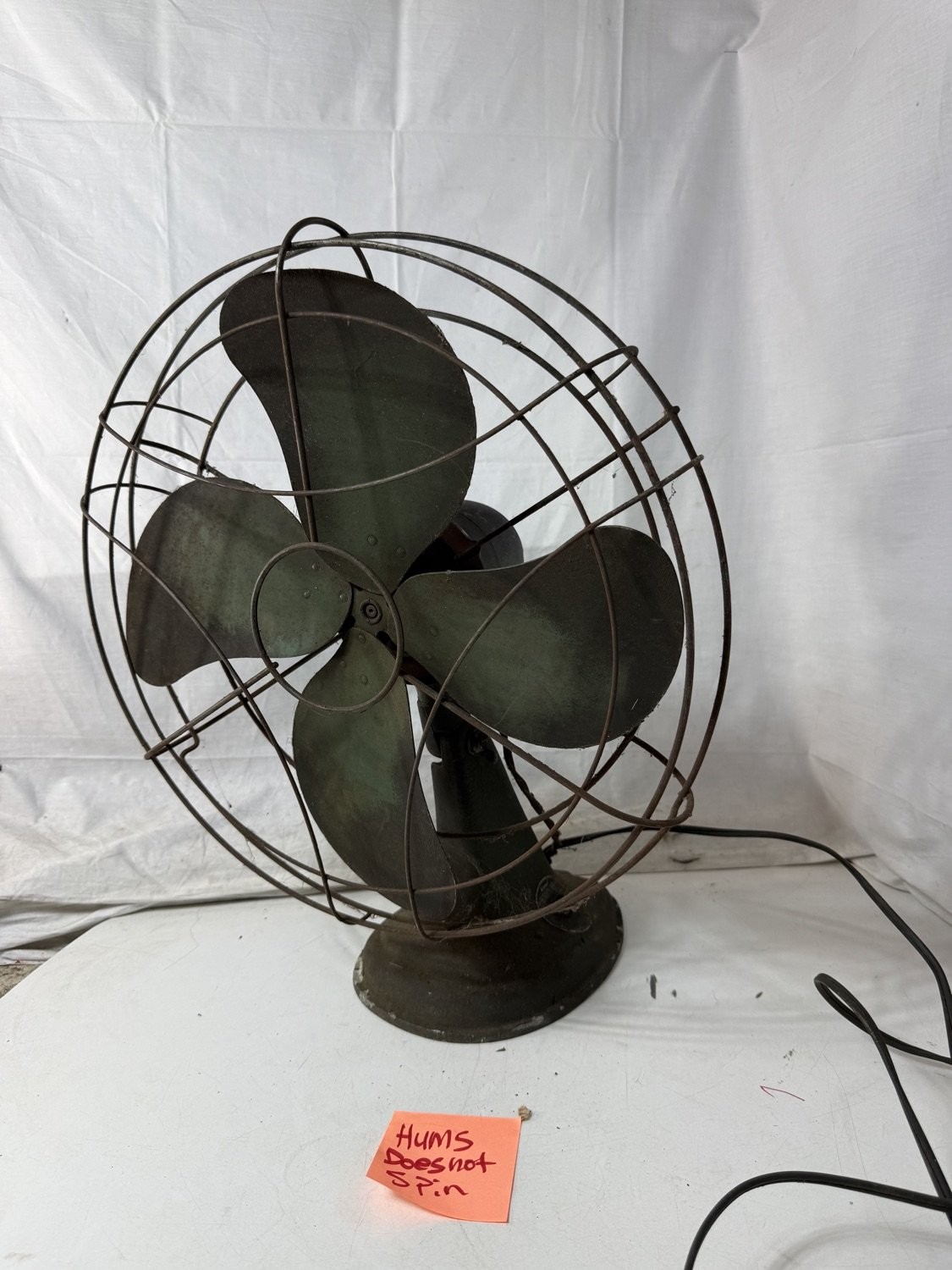 Vintage Signal Electric Mfg Co Desk Fan Cast 4 Blade Menominee MI For Parts