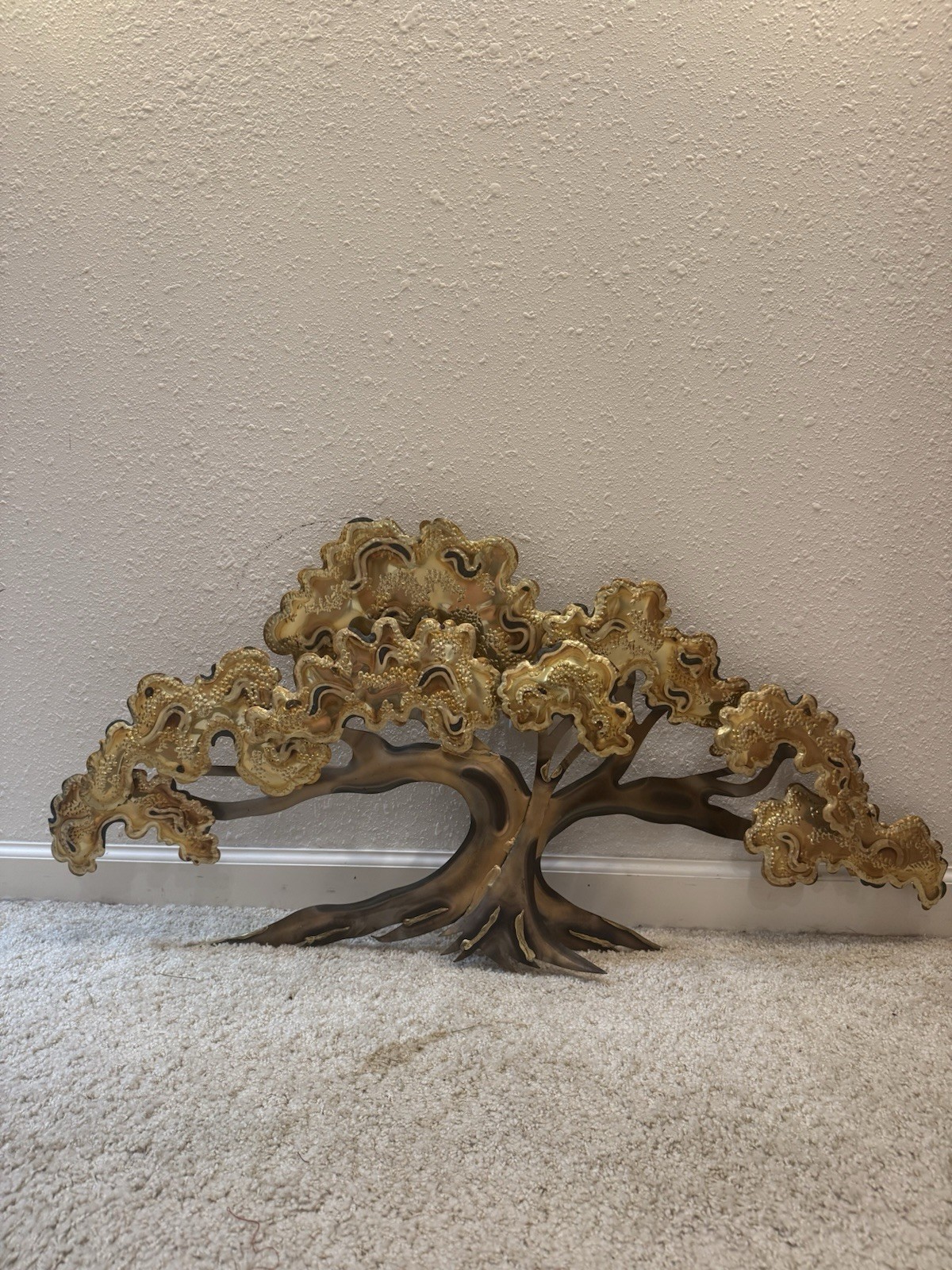 MCM Large 39” Curtis Jere Brutalist Style Brass Copper Tree Of Life Wall Art