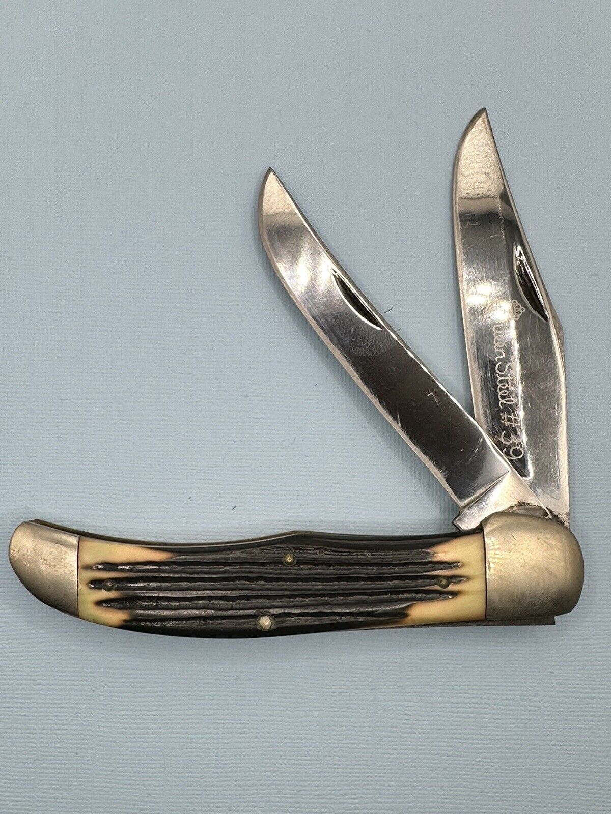 Vintage Queen Steel #39 Large 2 Blade Derlin Knife Made In USA