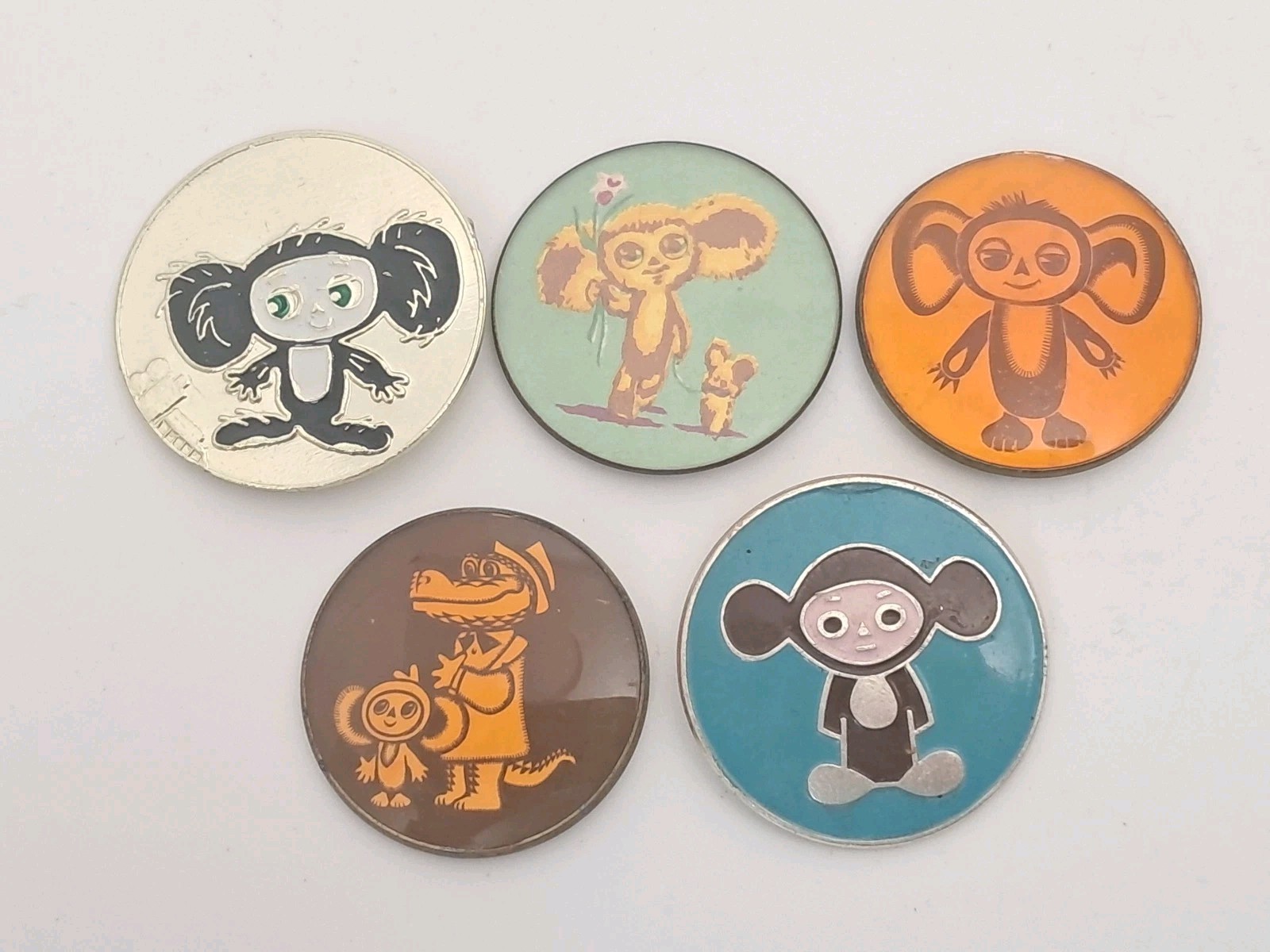 Cheburashka Badges Soviet Cartoon Badge Vintage Pin Pinback Collectible USSR