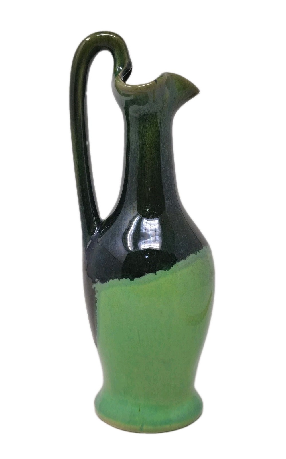 VTG 1930s Fulper Stangl Pottery Ewer Vase Pitcher Mount Hope Art Deco Green 9
