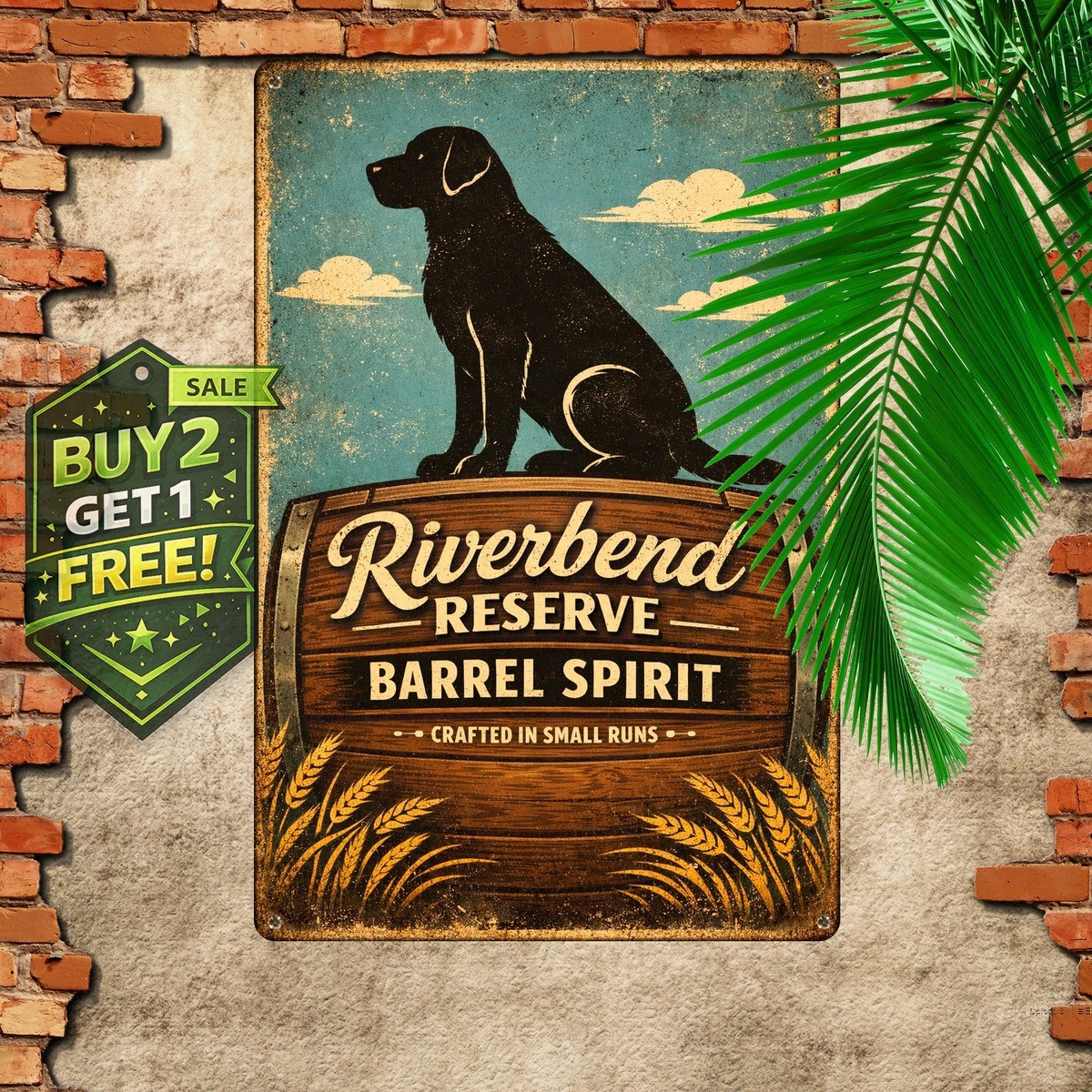 Black Lab Whiskey SmartCows Retro Rustic Metal Tin Sign Pub Wall Decor