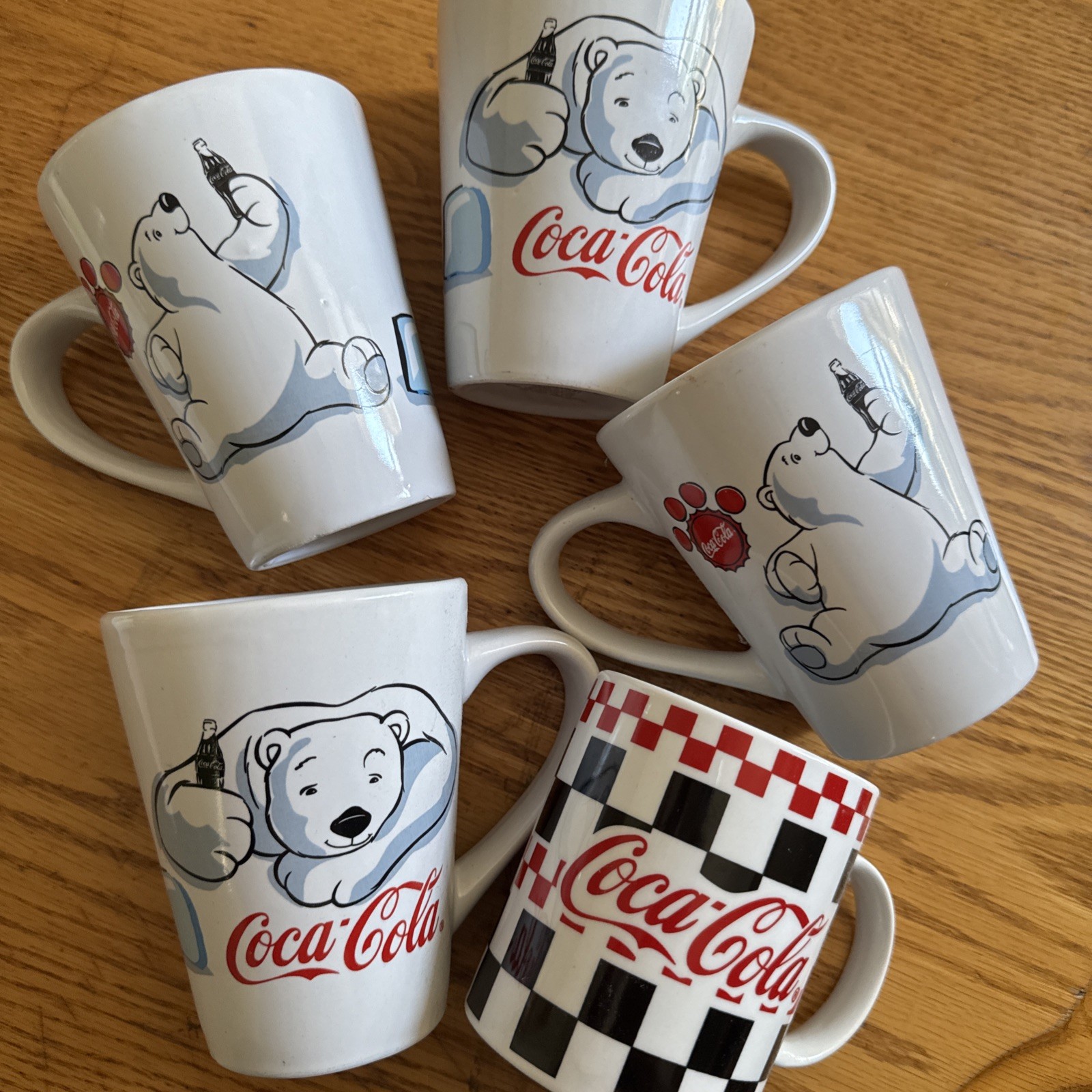 VINTAGE GIBSON COCA COLA CAFE 12OZ MUGS 5 pcs LOT
