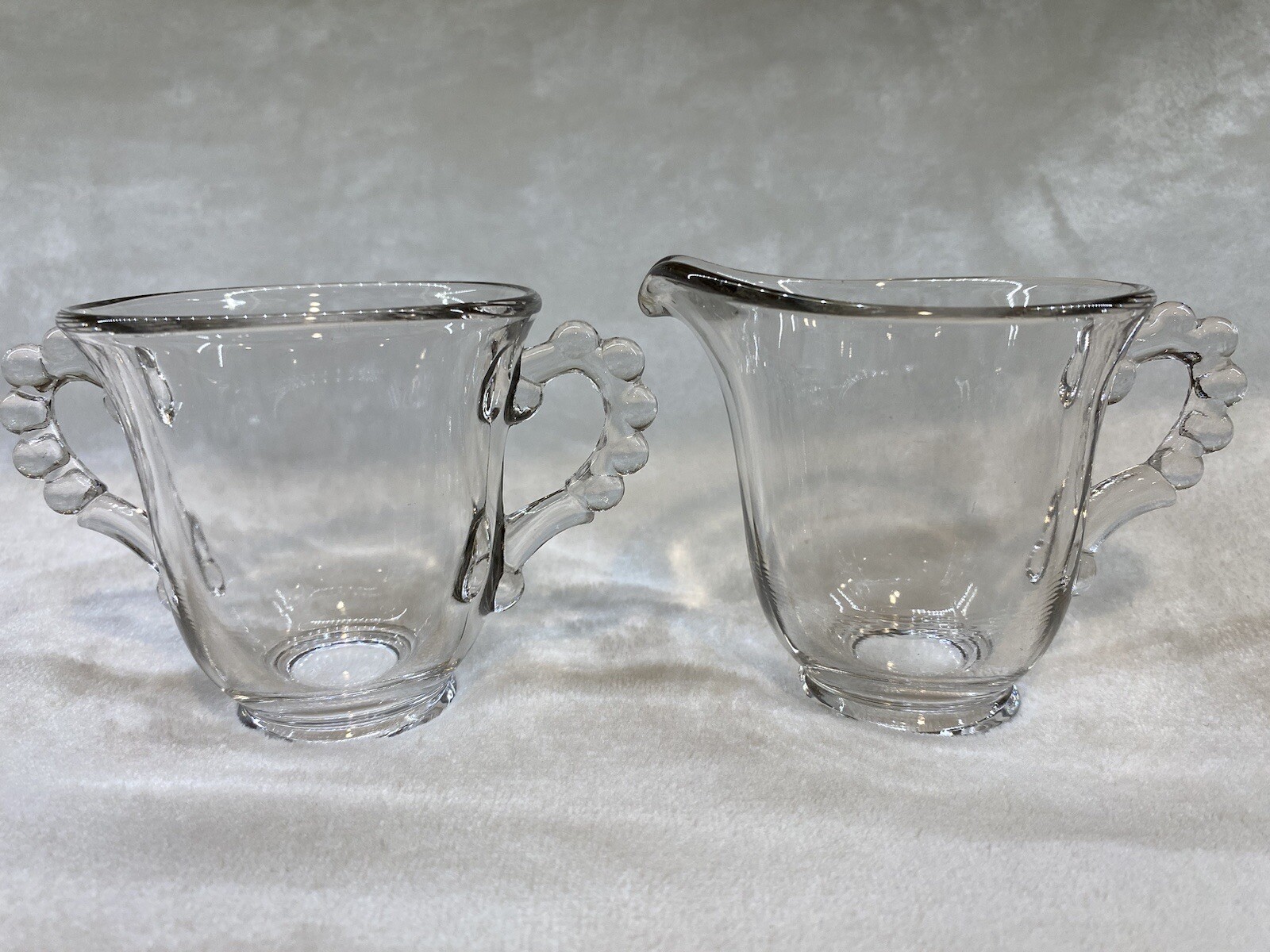 Vintage Imperial Glass Candlewick Creamer and Sugar Bowl