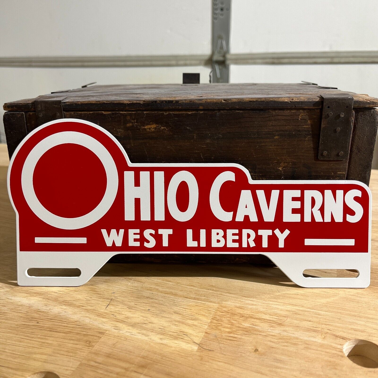 Ohio Caverns West Liberty Metal License Plate Tag Topper Sign