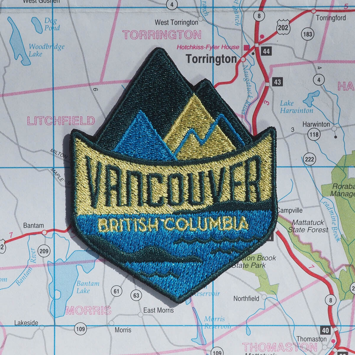 Vancouver British Columbia Iron On Travel Patch - Mountains and Ocean