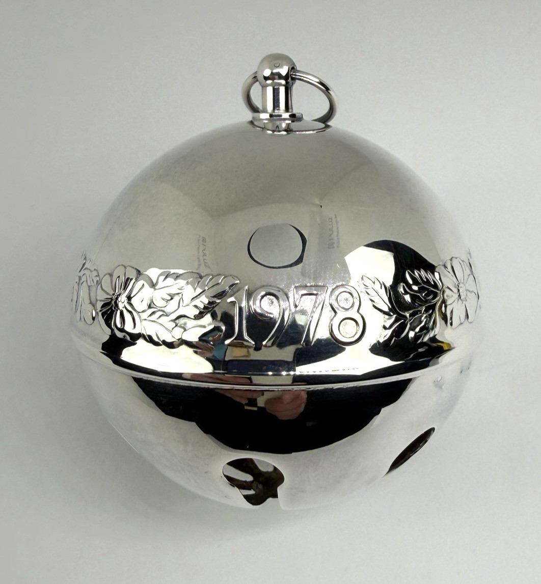 1978 Wallace Silversmiths Christmas Silver Sleigh Bell Ornament