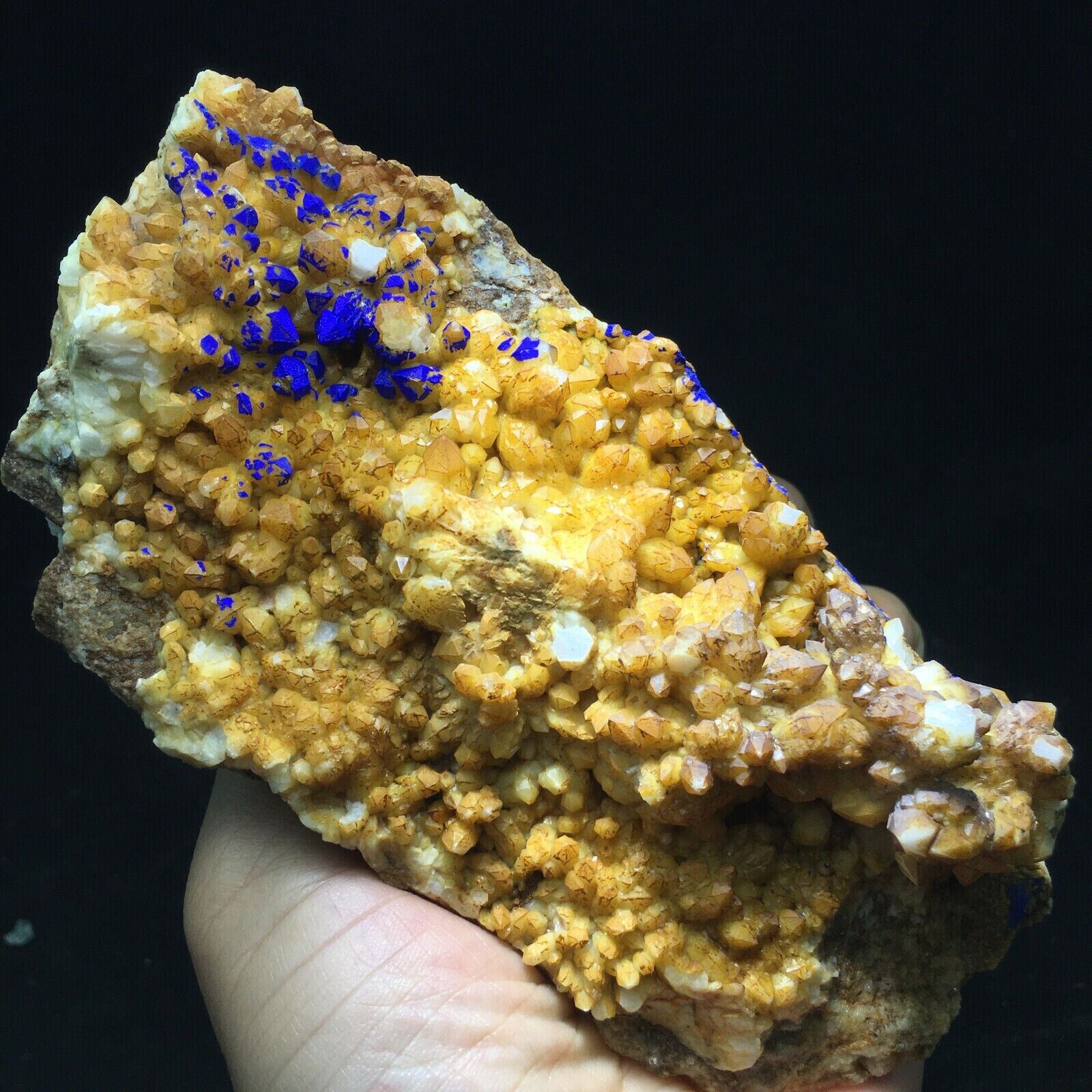 540g Natural Glittering Azurite Malachite Geode Mineral Specimens/ Anhui China