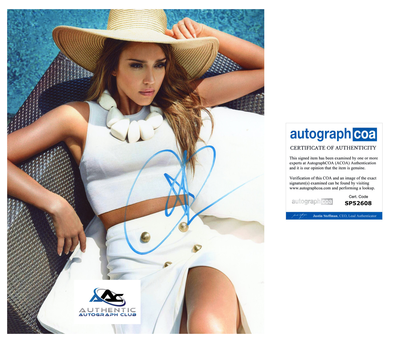 JESSICA ALBA AUTOGRAPH SIGNED 8X10 PHOTO ACOA