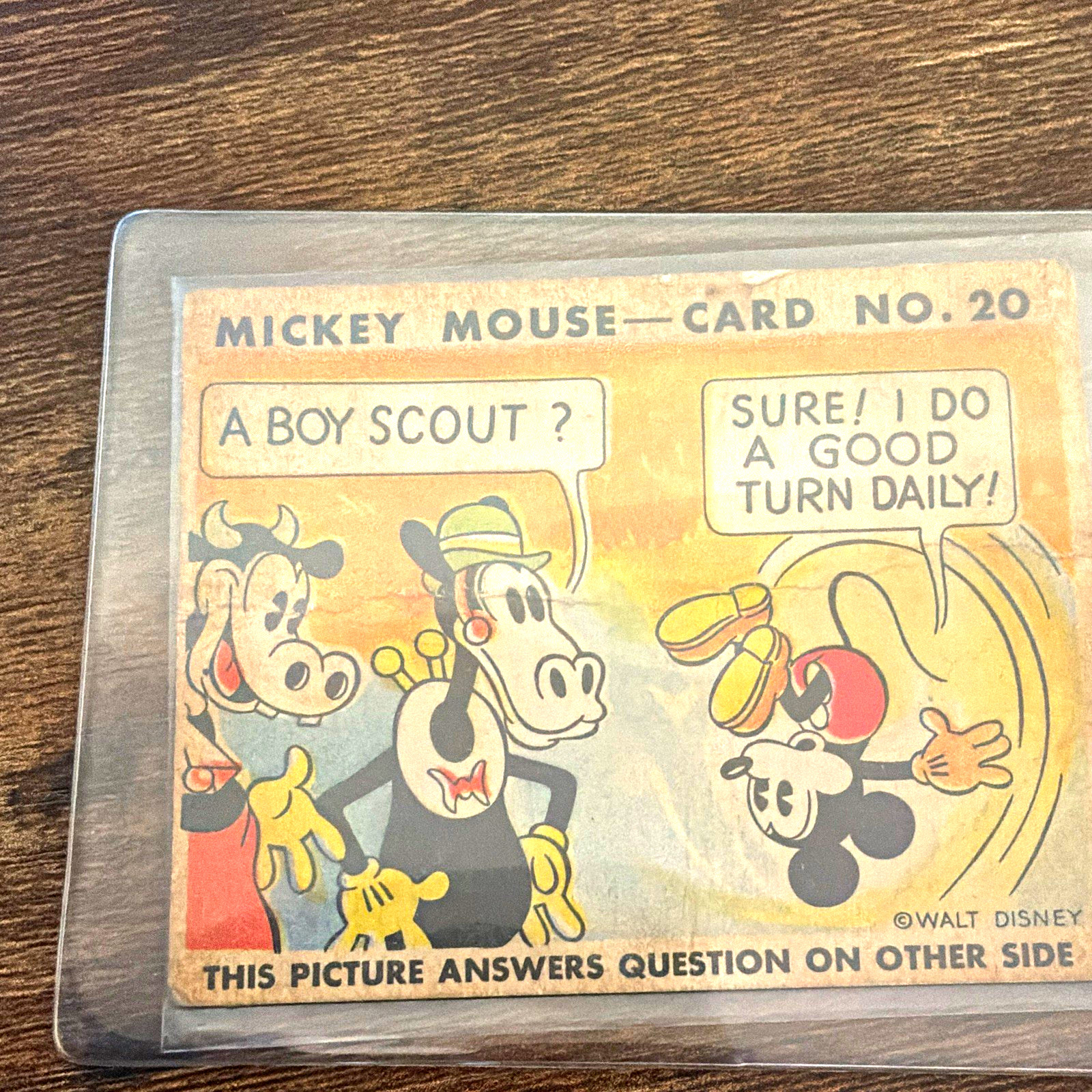 Disney Mickey Mouse 1930s Bubble Gum Card No. 20 \