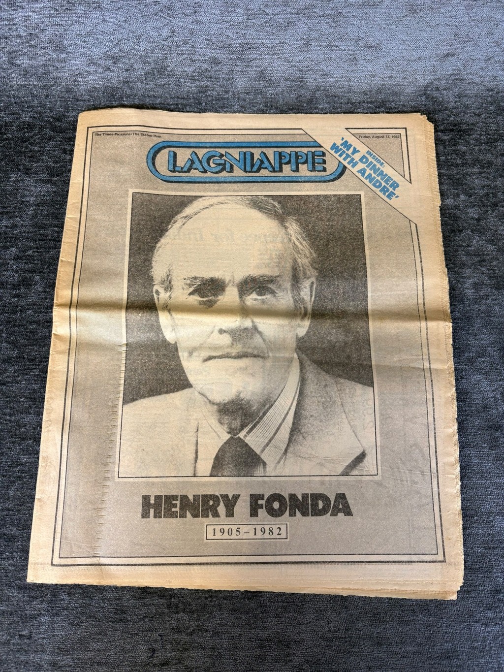 1982 Henry Fonda Death Memorial Newspaper Friday 13th 3D Ad #J