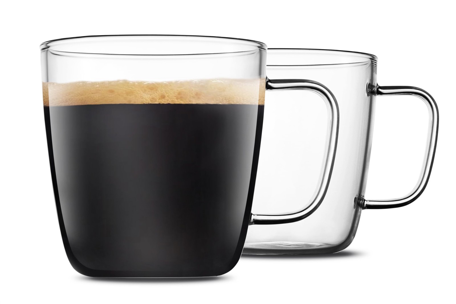 LUXU Premium Large Glass Coffee Mugs(Set of 2)-24 oz,Wide Mouth Hot or Cold B...