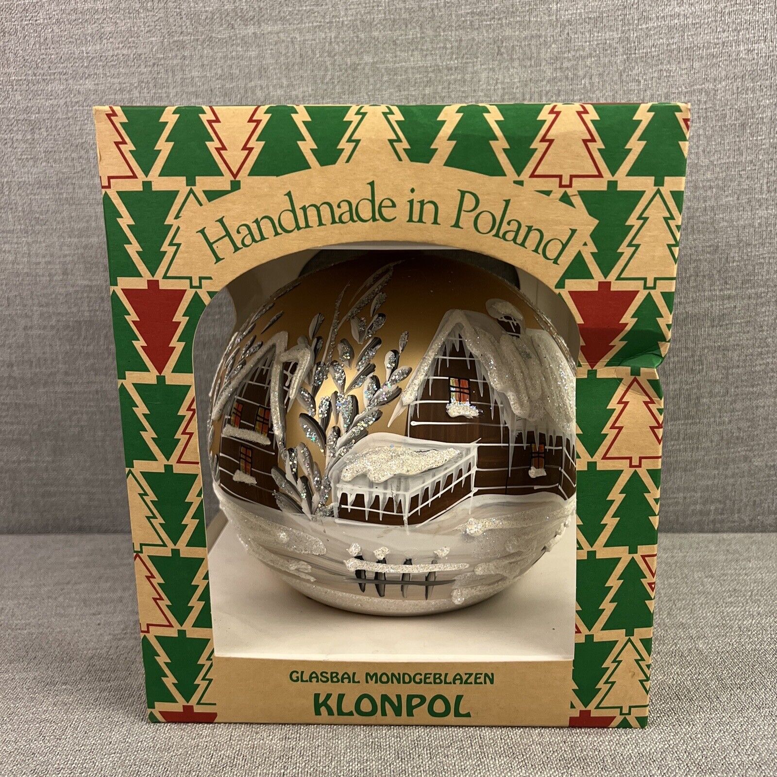 Klonpol Handmake in Poland Large Mouthblown Glass Ornament Gingerbread House