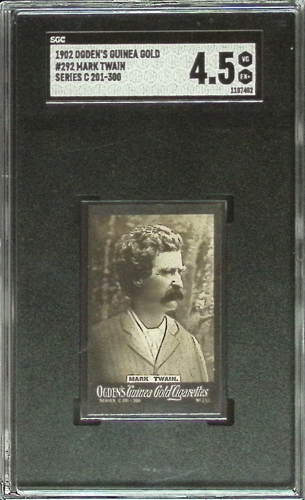 1902 Ogden's Guinea Gold Series C #292 Mark Twain SGC 4.5 Tobacco Card