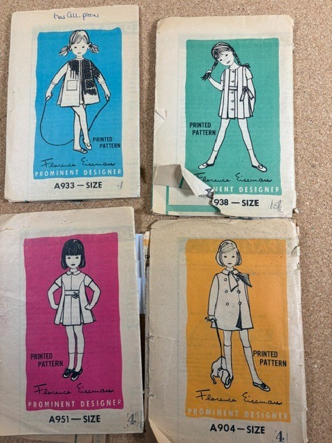 OOP RARE VTG  6 FLORENCE EISEMAN PATTERNS  VOGUE / BUTTERICK/SIMP SIZE 4  LOT F1