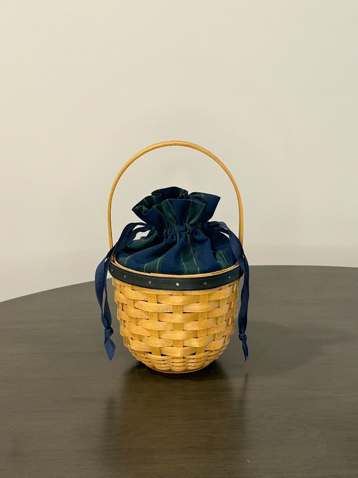 Longaberger Collectors Club Renewal Basket – 2004 (Navy & Green)