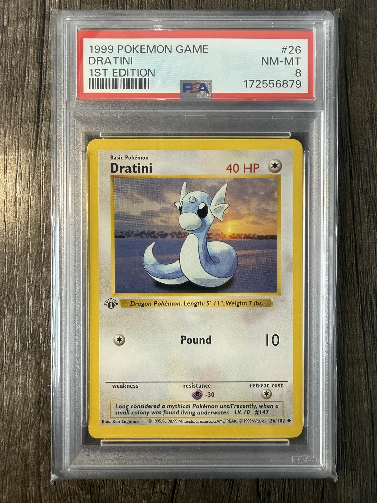 Dratini #26 1999 Pokemon Game PSA 8 1st Edition