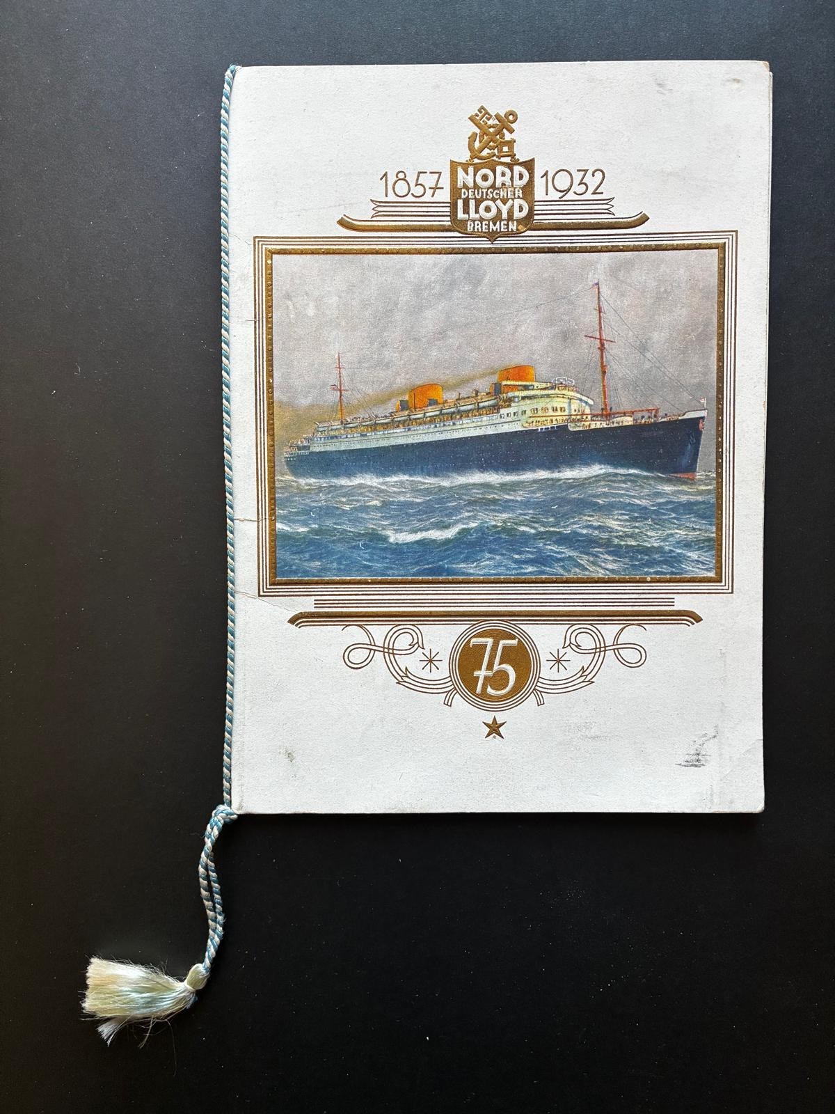 MINT 1932 S.S. Columbus Ocean Liner Menu & Folder Set - Norddeutscher Lloyd