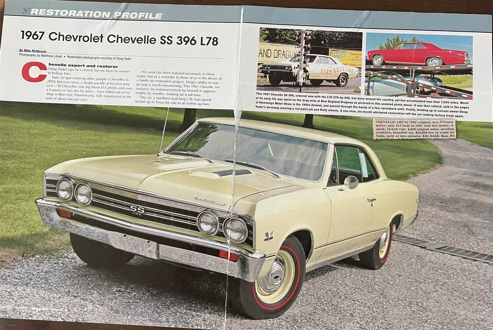 1967 CHEVROLET CHEVELLE SS 396 RESTORATION 6 pg Article - YELLOW 1967 CHEVROLET CHEVELLE SS 396 RESTORATION 6 pg Article - YELLOW