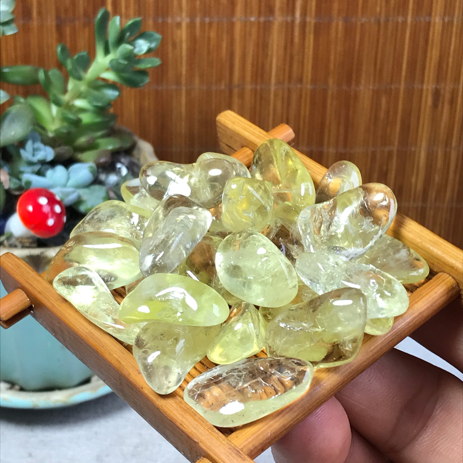25pcs Natural yellow quartz Crystal gemstone Polish Mineral Specimen 86g A6810