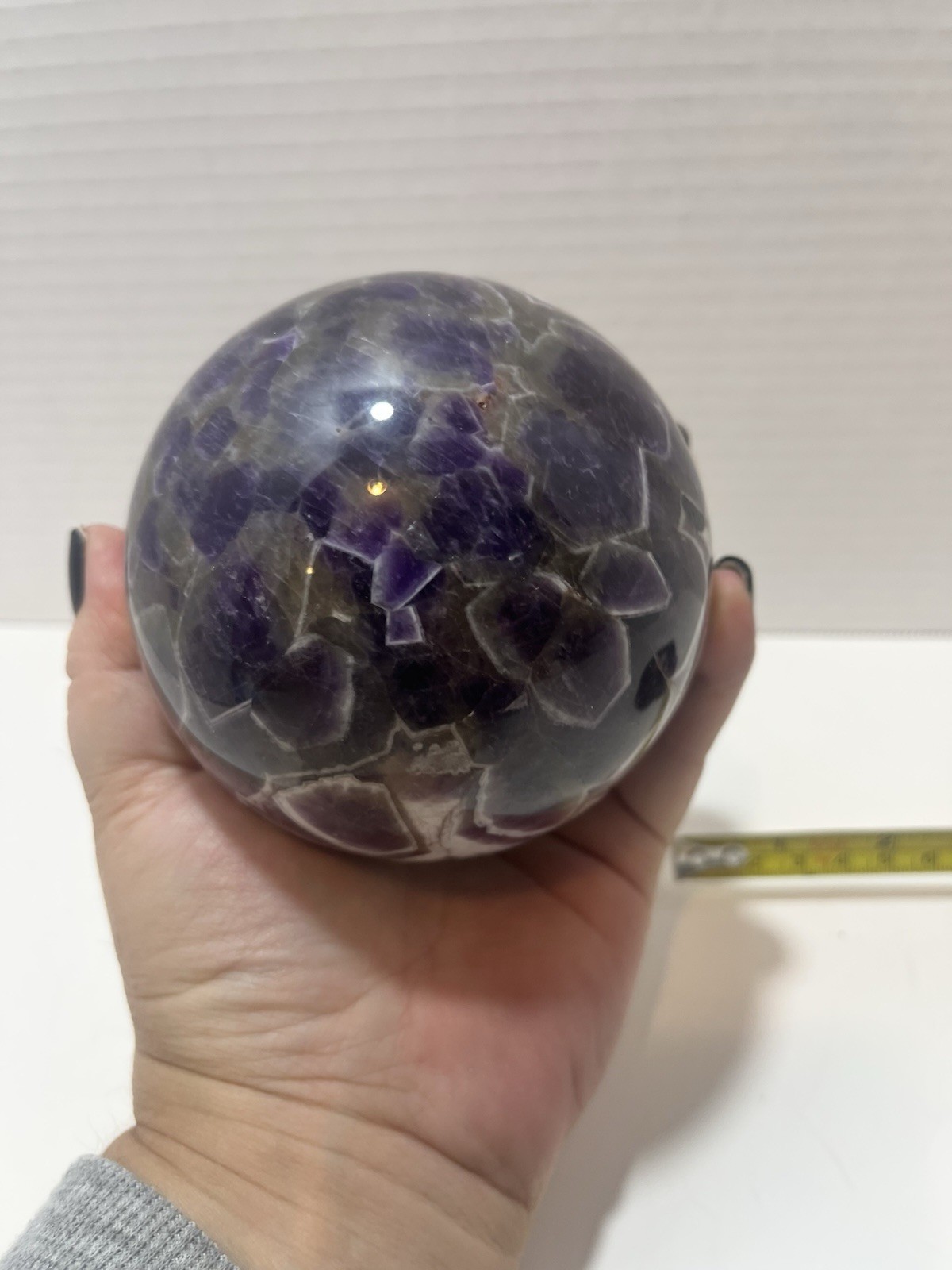 3lb Natural Dreamy Amethyst ball Quartz crystal Chevron Amethyst Sphere