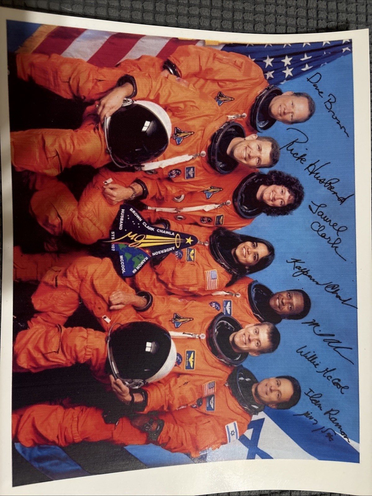 NASA Space Shuttle Columbia STS-107 Signed 8x10 -Final Tragic Mission
