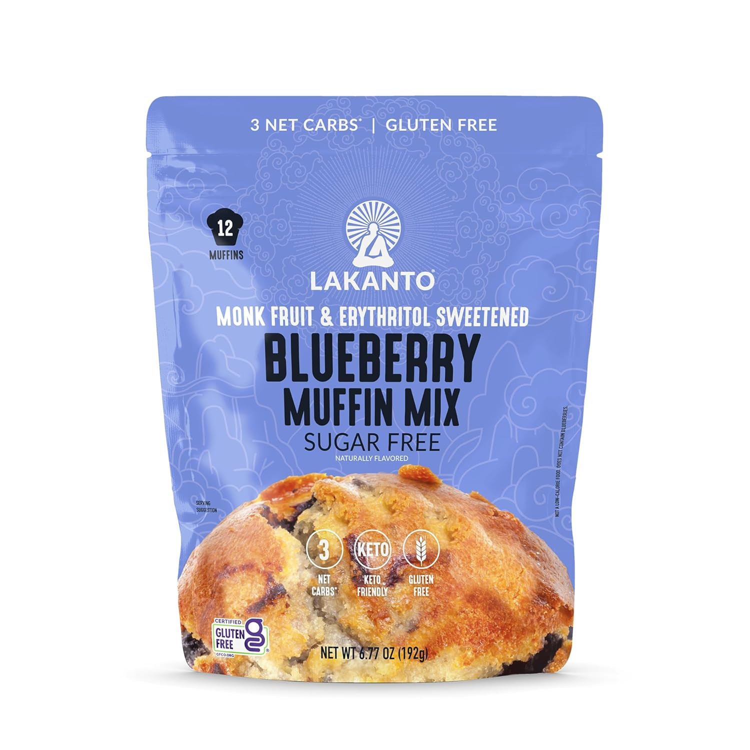 Lakanto Sugar Free Blueberry Muffin Mix - Naturally Flavored, Sweetened with Mon Lakanto Sugar Free Blueberry Muffin Mix - Naturally Flavored, Sweetened with Mon