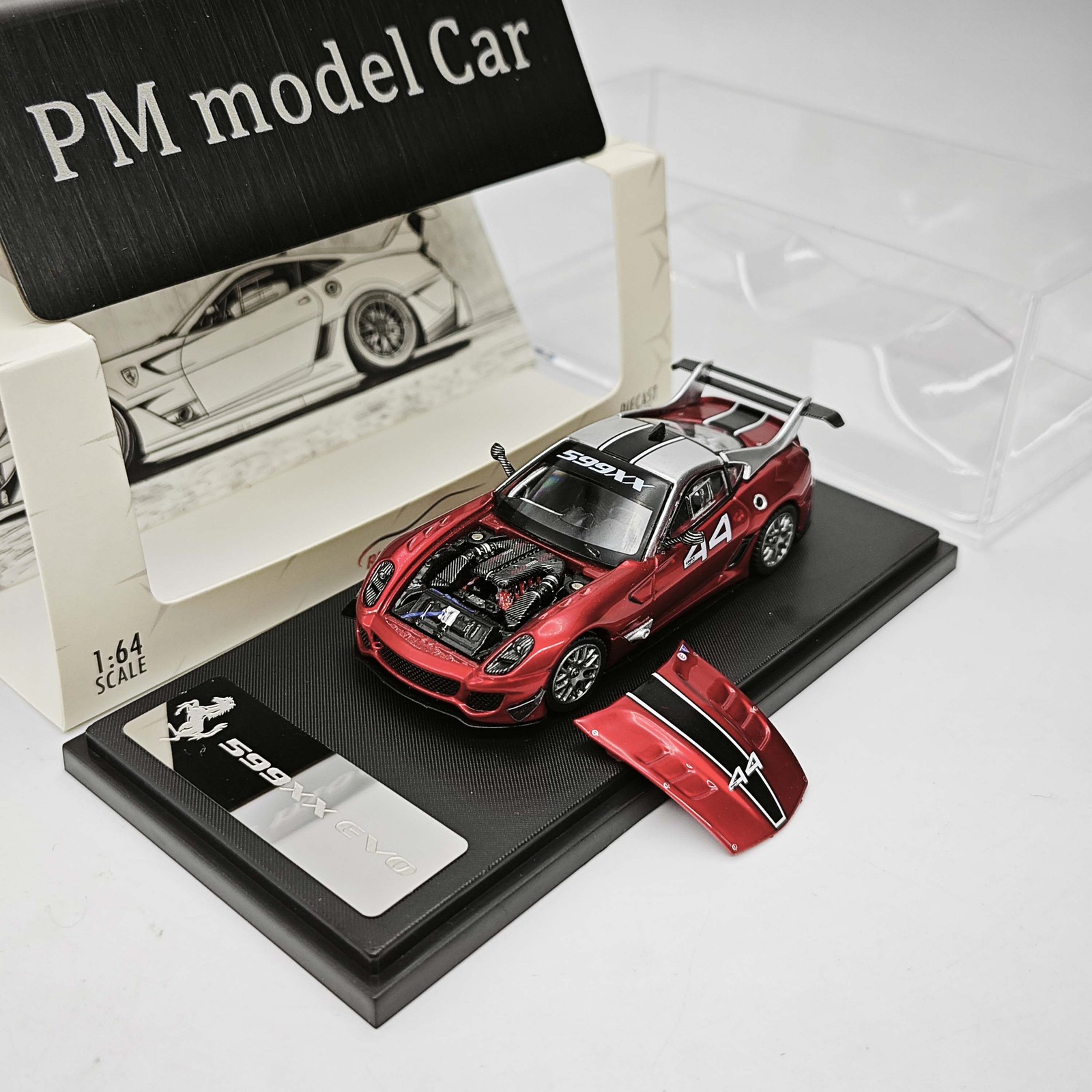 1/64 599XX Red Open Engine Cover Static Alloy Diecast Model Car Collection Gift