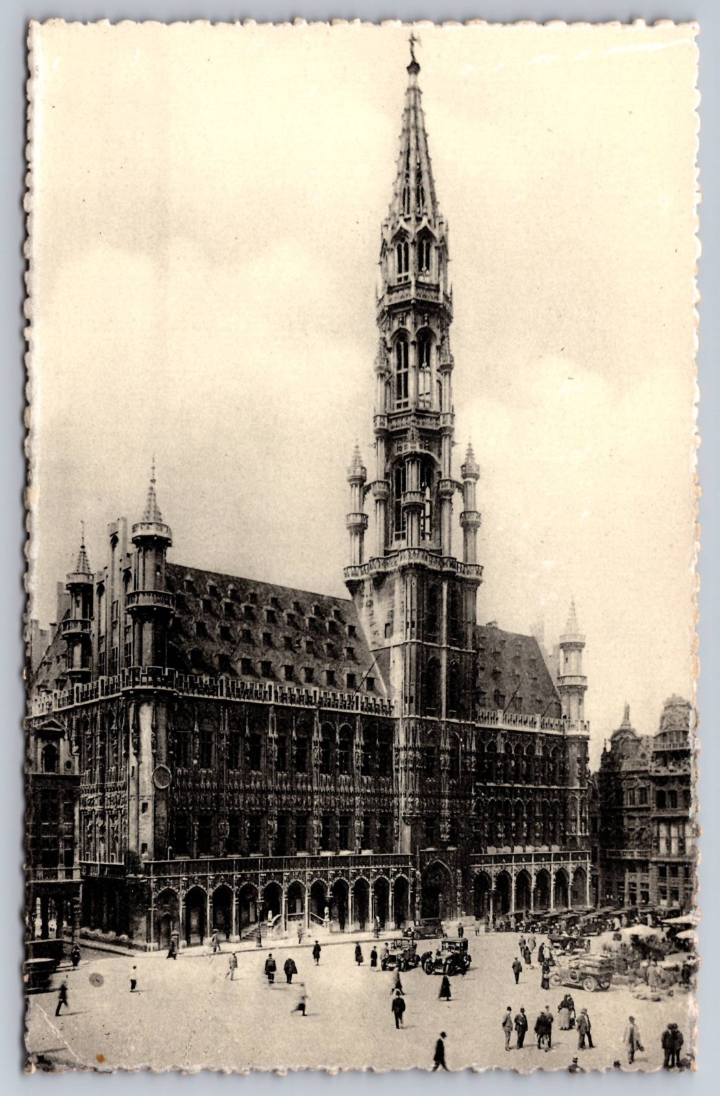 RPPC Brussels Town Hall Belgium Vintage Real Photo Postcard