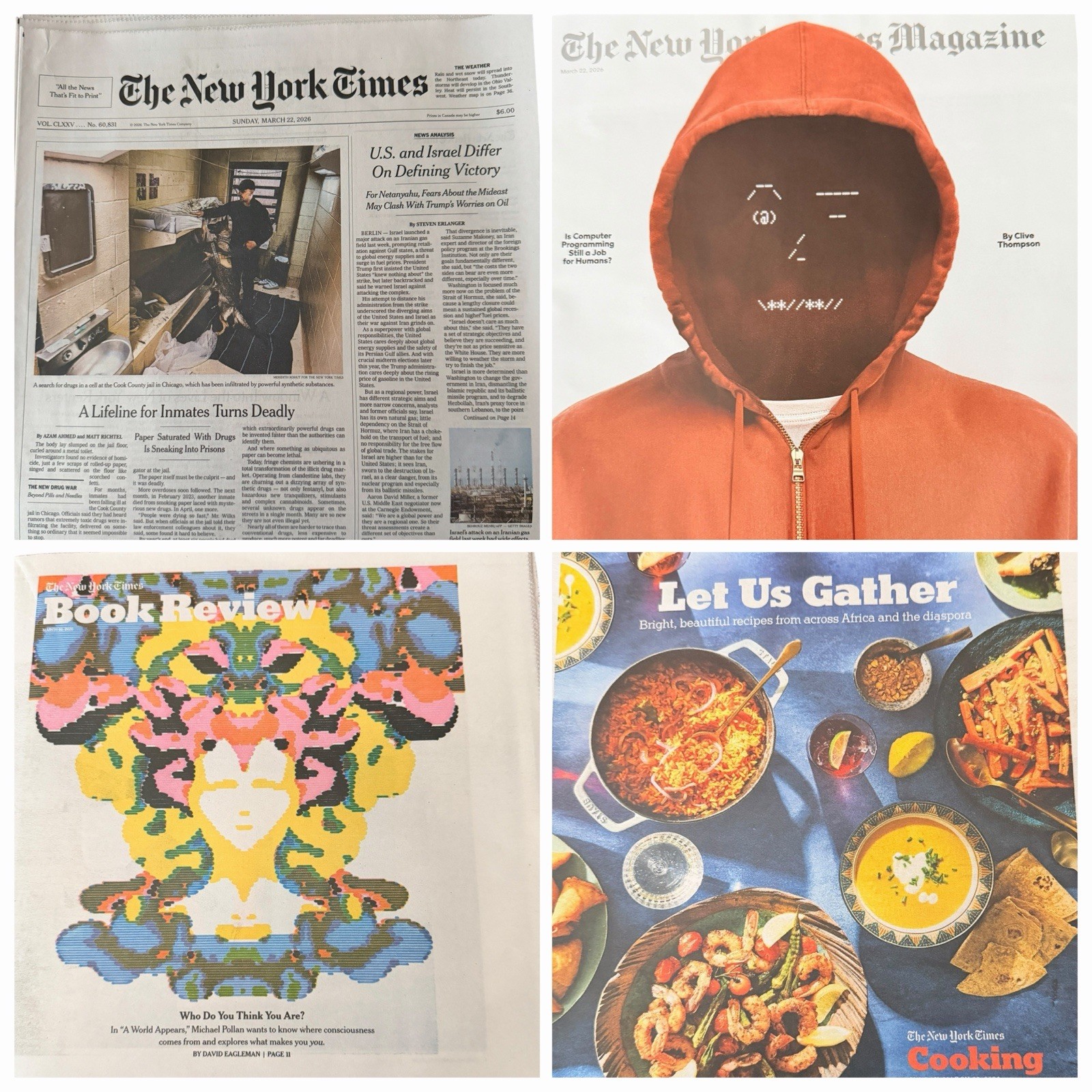 The New York Times Newspaper March 22 2026 SUNDAY Complete Print Paper UNREAD