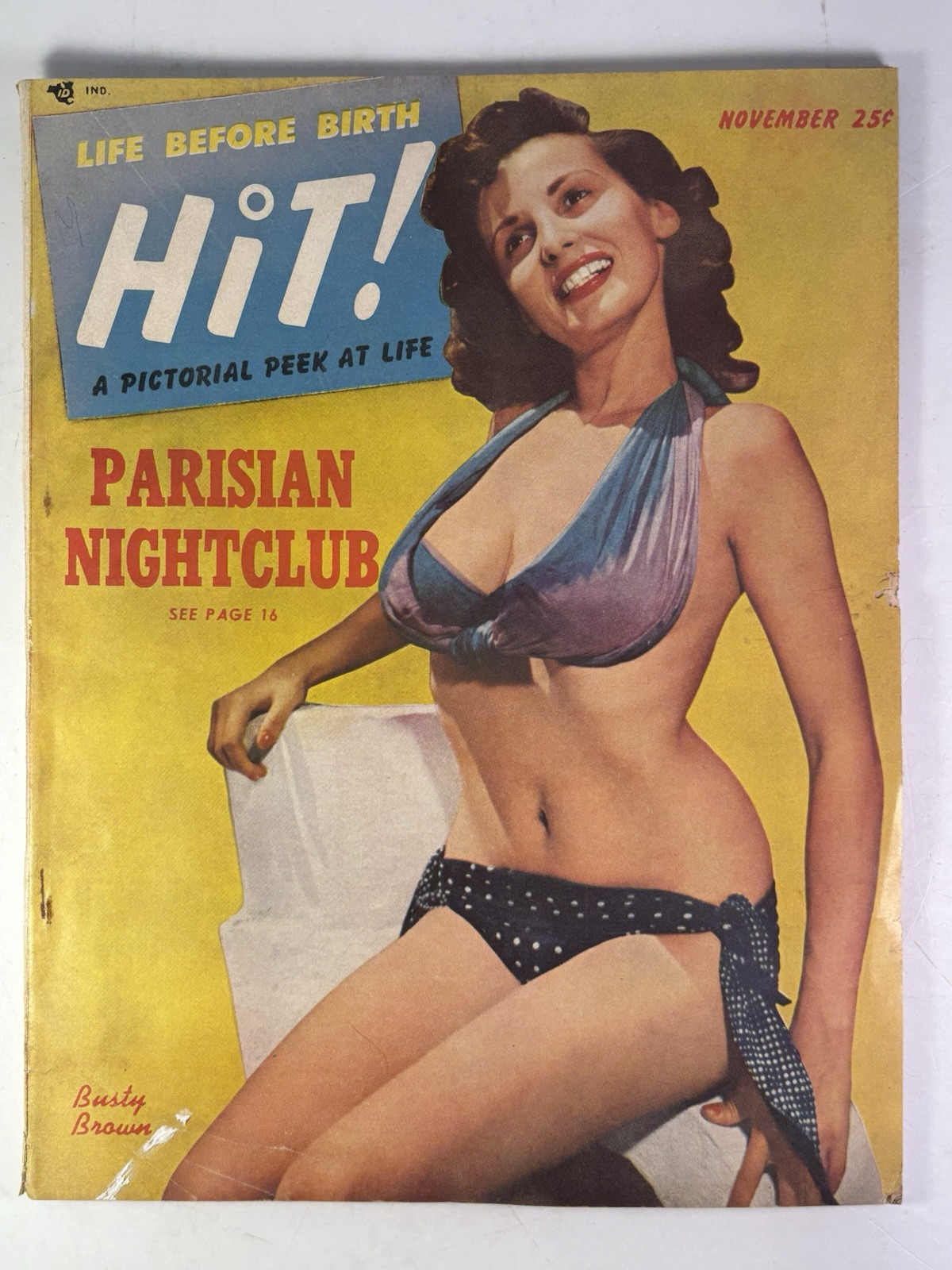 RARE 1952 HIT MAGAZINE BOUDOIR MODEL PIN UP \